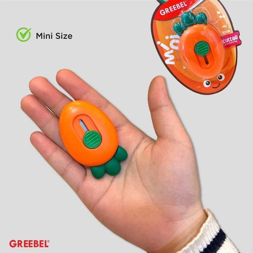 Cutter Greebel Mini MC-1006 / Pisau Pemotong Ukuran Mini / Kater Karakter Lucu Motif Wortel